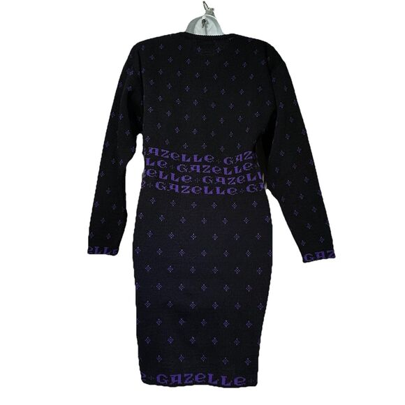 darria gazelle long sleeve purple black sweater dress Size L - Picture 6 of 10